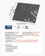 Nešiojamas saulės panelis 100 W, sulankstomas monokristalinis saulės kroviklis su 30 A valdikliu - Image 7