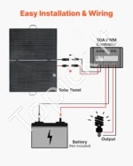 Nešiojamas saulės panelis 200 W, sulankstomas monokristalinis saulės kroviklis su 30 A valdikliu - Image 3
