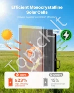 Nešiojamas saulės panelis 200 W, sulankstomas monokristalinis saulės kroviklis su 30 A valdikliu - Image 4