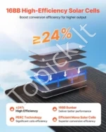Sulankstomas saulės modulis 100 W, nešiojamas saulės įkroviklis, 24 % efektyvumas - Image 4