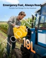 Nešiojami degalų bakai 19 l (5 gal) su piltuvu ir aiškia skale 2 vnt., geltoni - Image 2