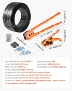 Pakavimo juostų rinkinys su įtempikliu ir 610m PET juosta - Image 7