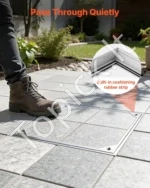 Paslėptas kanalizacijos šulinio dangtis su rėmu 500 x 500 mm, aliuminio lydinio revizinis dangtis kiemui ir vejai - Image 7