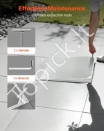 Paslėptas kanalizacijos šulinio dangtis su rėmu 600 x 600 mm, aliuminio lydinio revizinis dangtis kiemui ir vejai - Image 5