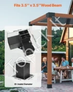 Pergolės kampinių jungčių rinkinys,  (92x92 mm) vidinis dydis, 4 vnt., 3 krypčių kampinės jungtys - Image 2