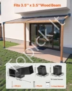 Pergolių tvirtinimo detalių rinkinys 92 x 92 mm medinėms sijoms su kampiniais laikikliais ir stulpų atramomis - Image 2