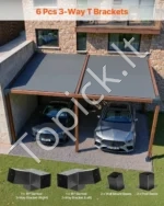 Pergolių tvirtinimo detalių rinkinys 92 x 92 mm medinėms sijoms su kampiniais laikikliais ir stulpų atramomis - Image 3