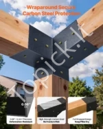 Pergolių tvirtinimo detalių rinkinys 92 x 92 mm medinėms sijoms su kampiniais laikikliais ir stulpų atramomis - Image 4