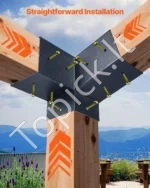 Pergolių tvirtinimo detalių rinkinys 92 x 92 mm medinėms sijoms su kampiniais laikikliais ir stulpų atramomis - Image 7