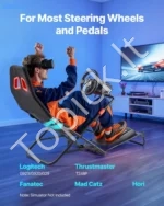 Perkeliamas simuliatoriaus vairavimo stovas su integruota sėdyne, Logitech G923/G920/G29“, „Thrustmaster T248P“, „Fanatec“, „Hori“, „Mad Catz“ - Image 2