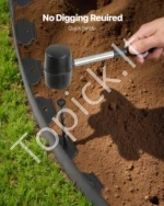 Plastikinė vejos ir gėlynų krašto juosta 2000 x 10 cm su tvirtinimo kuoliukais bei pagrindo kuolais - Image 4
