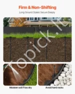 Plastikinė vejos ir gėlynų krašto juosta 2000 x 10 cm su tvirtinimo kuoliukais bei pagrindo kuolais - Image 7