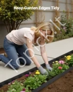 Plastikinė vejos ir gėlynų krašto juosta 3000 x 4 cm su 120 kuoliukų, be kasimo, lanksti ir atspari UV spinduliams - Image 2