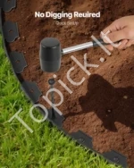 Plastikinė vejos ir gėlynų krašto juosta 600 x 5 cm su 120 kuoliukų, atspari UV spinduliams - Image 4