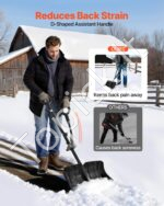 Platus sniego kastuvas 45,5 cm su ergonomiška D formos rankena - Image 3
