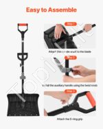 Platus sniego kastuvas 45,5 cm su ergonomiška D formos rankena - Image 6