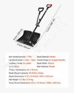 Platus sniego kastuvas 45,5 cm su ergonomiška D formos rankena - Image 7