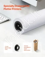 Plotterio popieriaus rulonai 60,9 cm x 45,7 m 80 gsm CAD brėžiniams 2 vnt. - Image 2