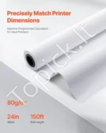 Plotterio popieriaus rulonai 60,9 cm x 45,7 m 80 gsm CAD brėžiniams 2 vnt. - Image 3
