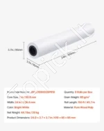 Plotterio popieriaus rulonai 60,9 cm x 45,7 m 80 gsm CAD brėžiniams 8 vnt. - Image 7