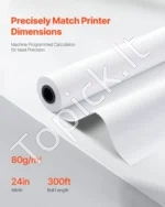 Plotterio popieriaus rulonai 60,9 cm x 91,4 m 80 gsm CAD brėžiniams 2 vnt. - Image 3