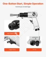 Pneumatinis plaktukas 4500 BPM, 11 CFM su 40 mm eiga ir 4 kaltų rinkiniu - Image 3