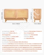 Prieškambario batų suoliukas 1000 x 300 x 530 mm su rotango imitacijos durelėmis ir stalčiais - Image 7