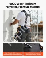 Profesionalus įrankių diržas su petnešomis ir 19 kišenių 1420 x 770 x 115 mm - Image 5