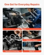 Raktinių rinkinys 24 dalių lanksčia galvute su terkšle, coliniai ir metriniai raktai automobiliams ir dirbtuvėms - Image 6