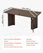 Vadovo rašomasis stalas (160 cm ilgio) 160 x 80 x 76 cm - Image 2