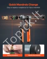 Rečyklinis aklintuvų rinkinys 210 mm su 10 keičiamų dyglių ir 100 kniedžių veržlių - Image 4