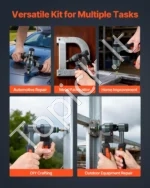 Rečyklinis aklintuvų rinkinys 210 mm su 10 keičiamų dyglių ir 100 kniedžių veržlių - Image 6