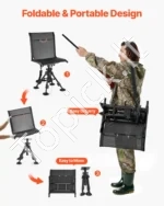 Reguliuojama sulankstoma medžioklės kėdė su 360 laipsnių besisukančia sėdyne ir reguliuojamomis kojomis 570 x 500 x 880–1080 mm - Image 6
