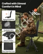 Reguliuojama sulankstoma medžioklės kėdė su 360 laipsnių besisukančiu sėdyne 570 x 500 x 880–1080 mm - Image 2