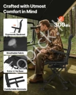 Reguliuojama sulankstoma medžioklės kėdė su porankiais ir ergonomišku atlošu 500 x 440 x 995 mm - Image 2