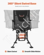 Reguliuojama sulankstoma medžioklės kėdė su porankiais ir ergonomišku atlošu 500 x 440 x 995 mm - Image 3