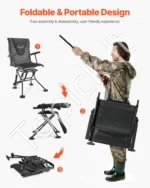 Reguliuojama sulankstoma medžioklės kėdė su porankiais ir ergonomišku atlošu 500 x 440 x 995 mm - Image 5