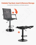 Reguliuojama sulankstoma medžioklės kėdė su porankiais ir sulankstoma viršutine sėdyne 540 x 500 x 1030 mm - Image 5