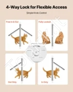 Reguliuojamas katės durelių įdėklas langui 584–711 mm (baltas) - Image 3