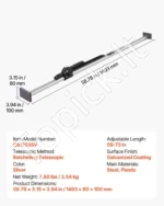 Reguliuojamas krovinių fiksavimo strypas automobilio bagažinei (1493 x 80 x 100 mm) - Image 7