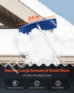 Reguliuojamas stogo sniego valytuvas su ratukais ir 60 cm plastikliniu ašmeniu (1,18–5,55 m) - Image 2