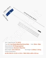 Reguliuojamas stogo sniego valytuvas su ratukais ir 60 cm plastikliniu ašmeniu (1,18–5,55 m) - Image 7