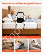 Reguliuojamo aukščio lovos turėklas senjorams atrama su PU rankena 610 x 320 x 635 mm - Image 6