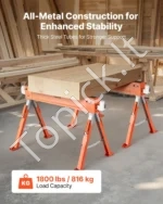 Reguliuojamo aukščio sulankstomi darbiniai ožiai 2 vnt. – tvirtas 816 kg talpos suoliukas medienos apdirbimui 1085 x 551–698 x 643–820 mm - Image 3