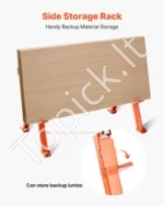Reguliuojamo aukščio sulankstomi darbiniai ožiai 2 vnt. – tvirtas 816 kg talpos suoliukas medienos apdirbimui 1085 x 551–698 x 643–820 mm - Image 6