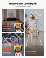 Rotacinis lazerinis nivelyras su priedais 300m veikimo nuotoliu raudonu spinduliu - Image 2