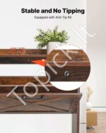 Ruda laisvai statoma batų spintelė su 4 nuleidžiamais stalčiais (120 x 24 x 105 cm) - Image 6