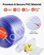 Skaidri PVC juostinė užuolaida, ritinys 45.72 m x 30.5 cm (su grioveliais) - Image 5