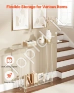 Skaidrus akrilinis konsolės staliukas, 2 pakopų (100 x 19.3 x 80 cm) - Image 4