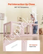 šuniukų gŠuniukų žaidimų aptvaras – permatoma plastikinė dėžė šunims 1540 x 1000 x 600 mm - Image 2